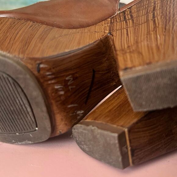 guess wood platform brown heels shoes - Picture 5 of 5